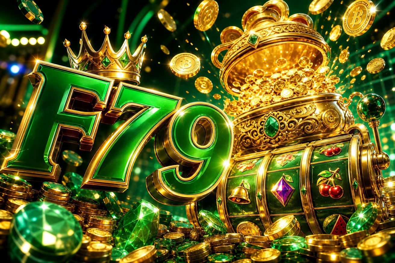 Ảnh bìa trò chơi Wild Bounty Showdown F79 với phong cách miền Tây và các biểu tượng phần thưởng